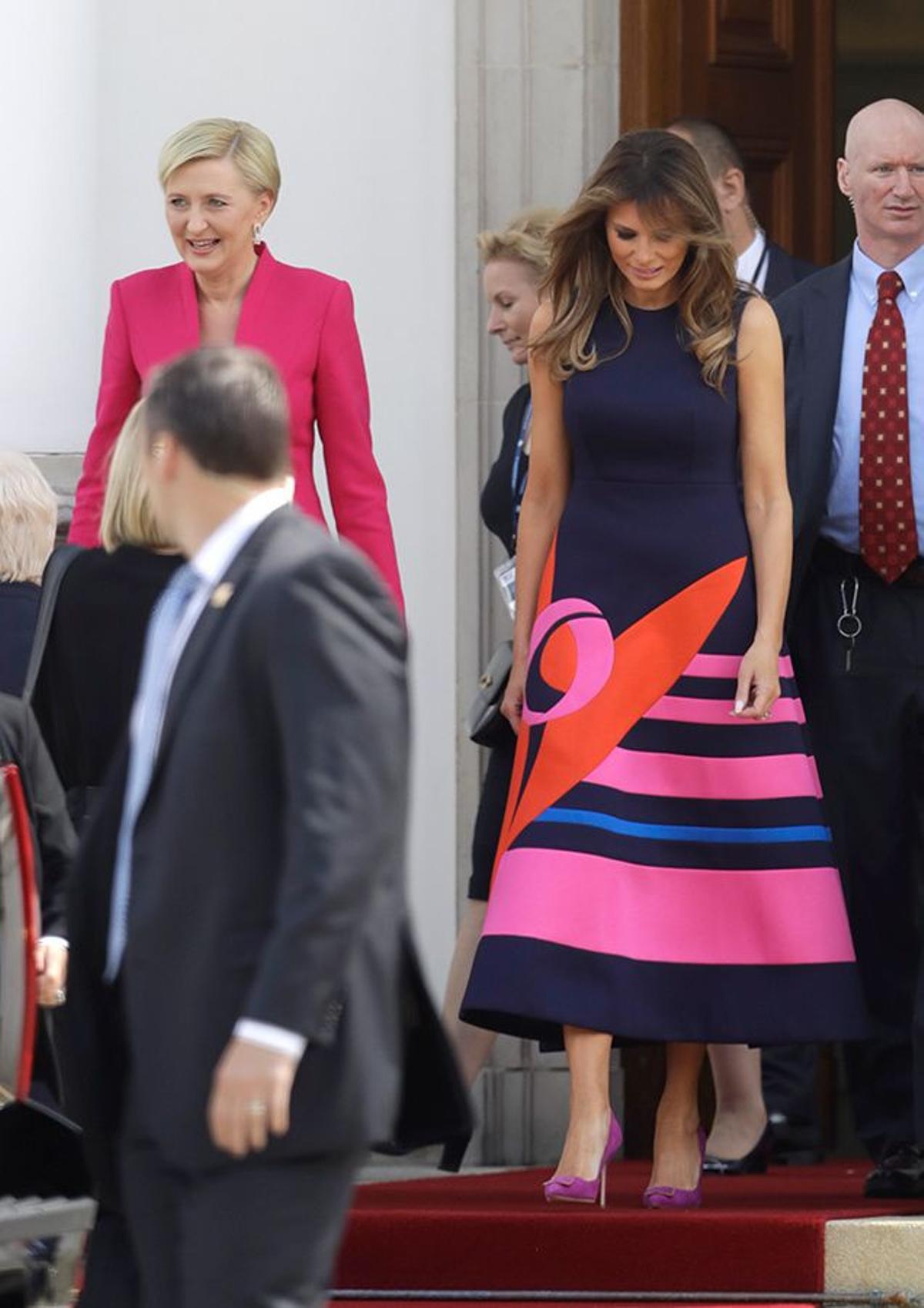 Melania Trump, espectacular con un vestido de Delpozo