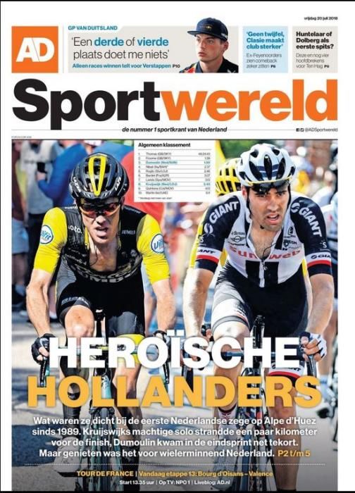 Portada SPORT WERELD viernes 20 de julio de 2018