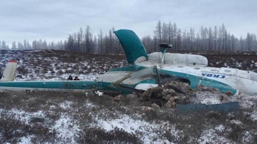 El helicóptero siniestrado al norte de Siberia.