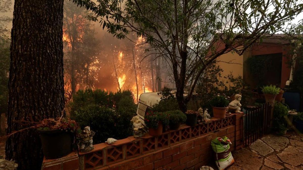 Incendio forestal en el Pont de Vilomara, Mantesa (Bages).