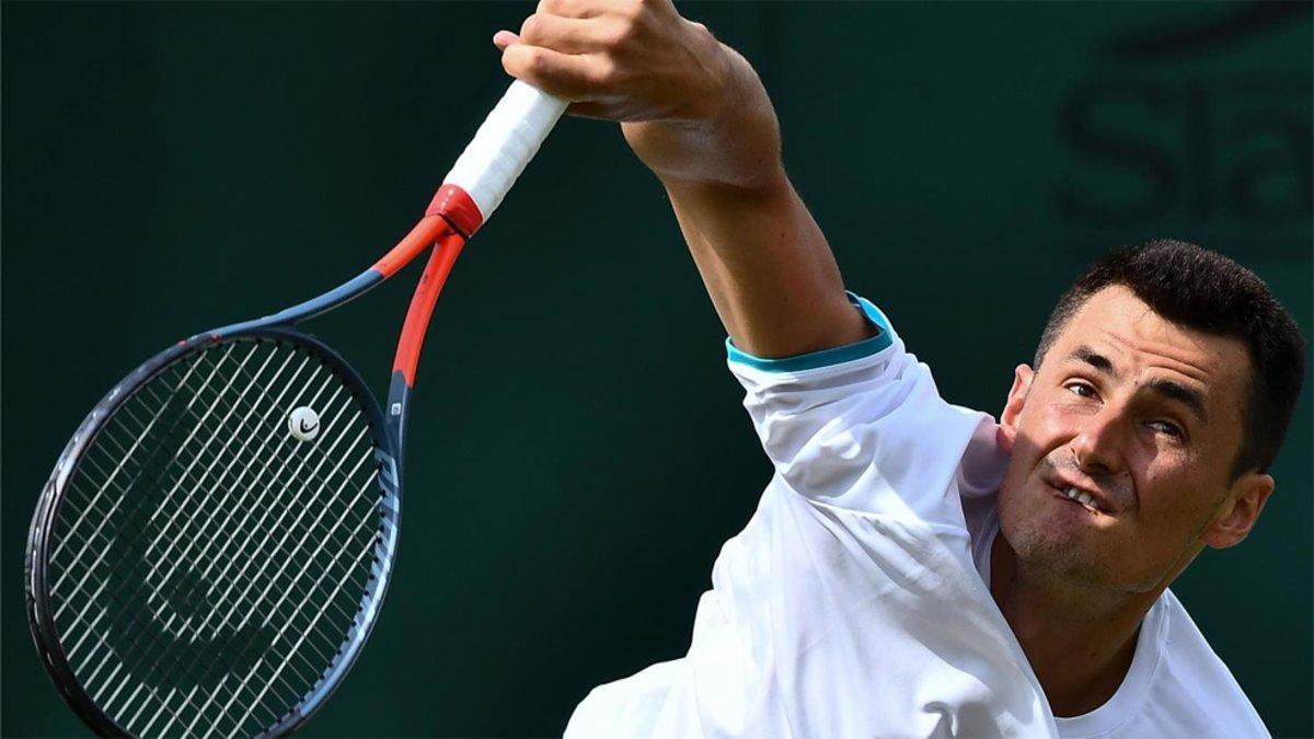 Tomic, durante el día de su debut