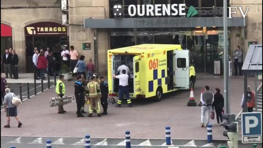 Impresionante despliegue por una caída a las vías del tren en Ourense