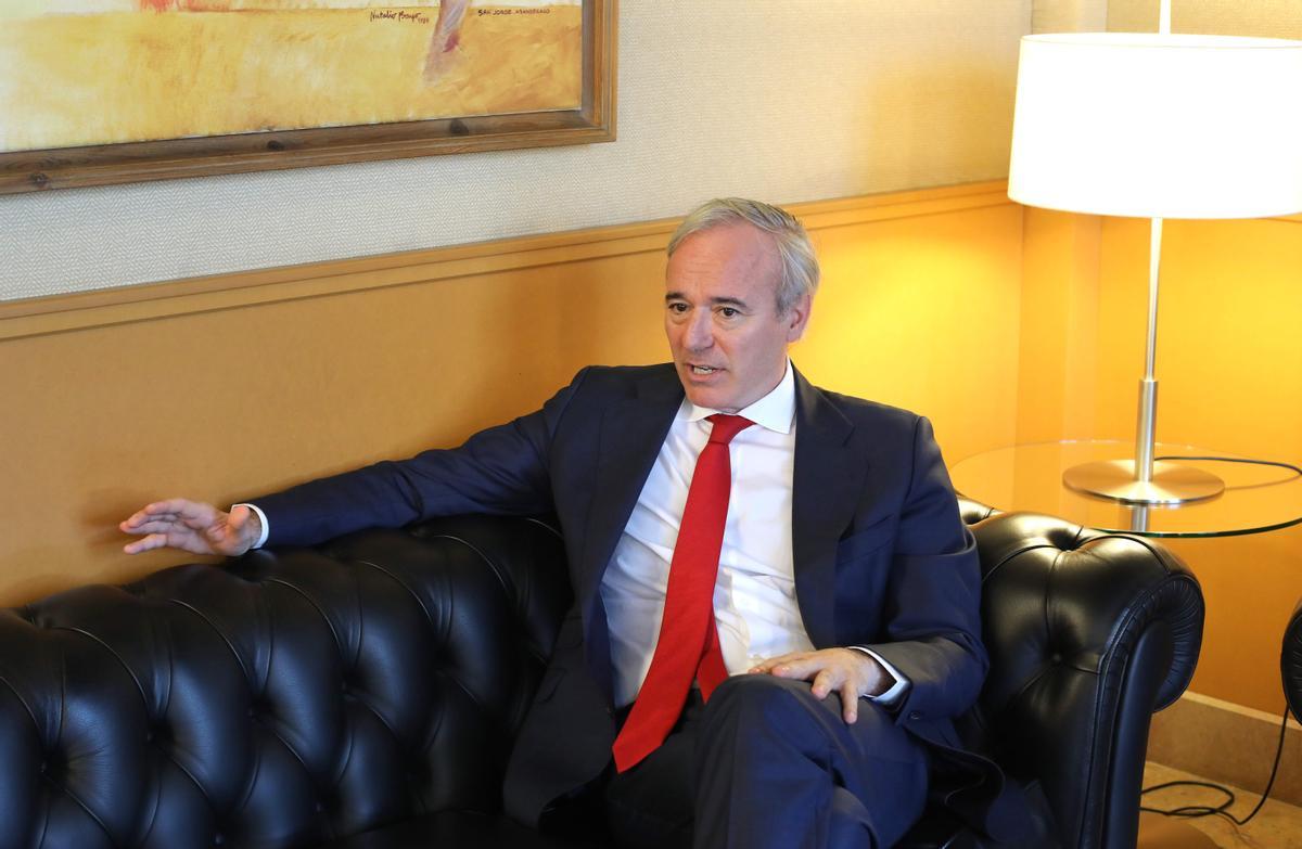 Un momento de la entrevista de EL PERIÓDICO con el nuevo jefe del Ejecutivo aragonés.