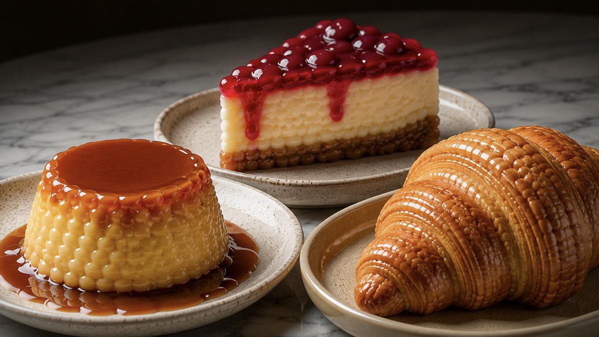 Postres para amantes de la geometría (imagen generada por IA).