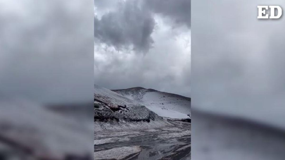 Graniza en Montañas del Fuego, Lanzarote