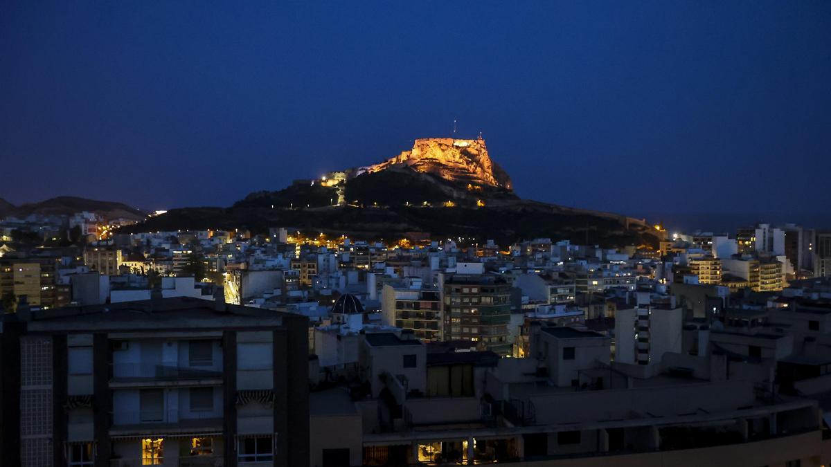 ALICANTE PANORAMICAS DESDE CASTILLO SAN FERNANDO DE NOCHE