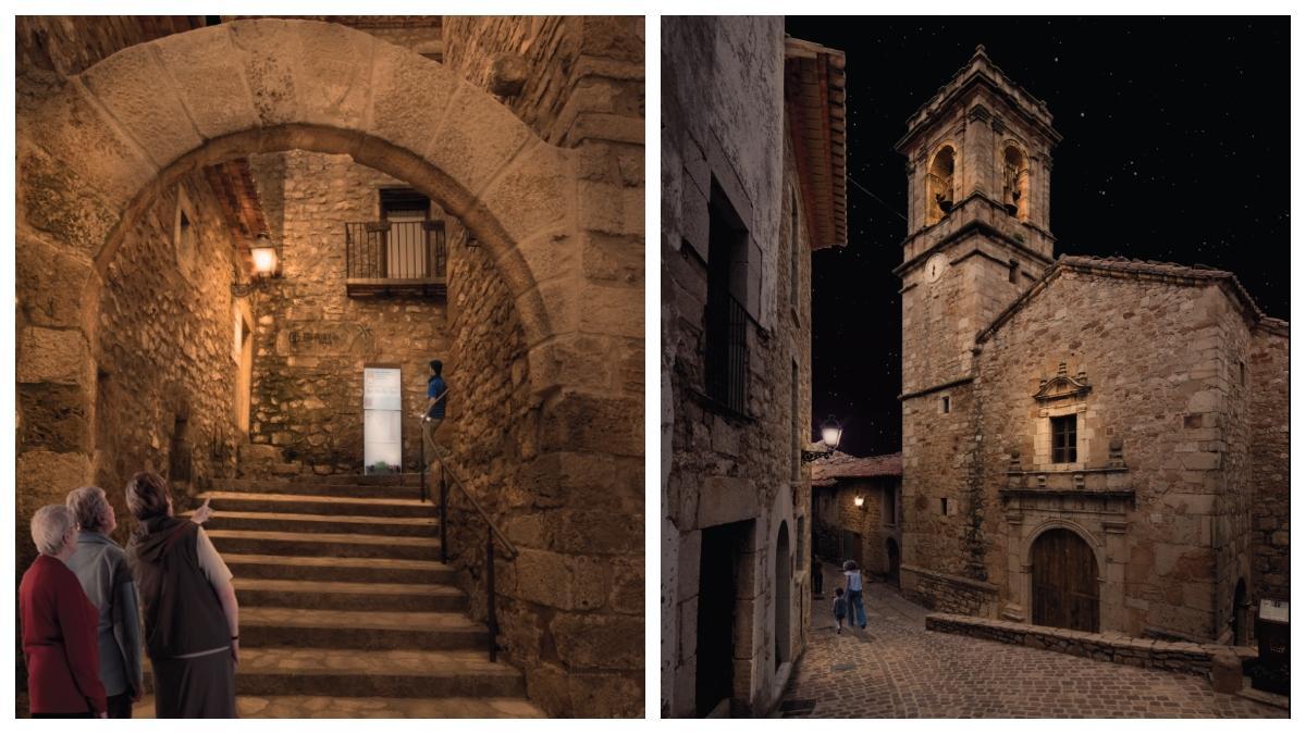 Recreación de cómo quedarán iluminados dos enclaves del casco antiguo de Culla.