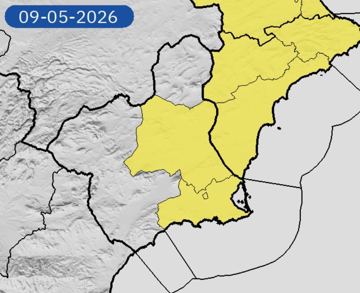 Mapa de avisos amarillos para mañana sábado