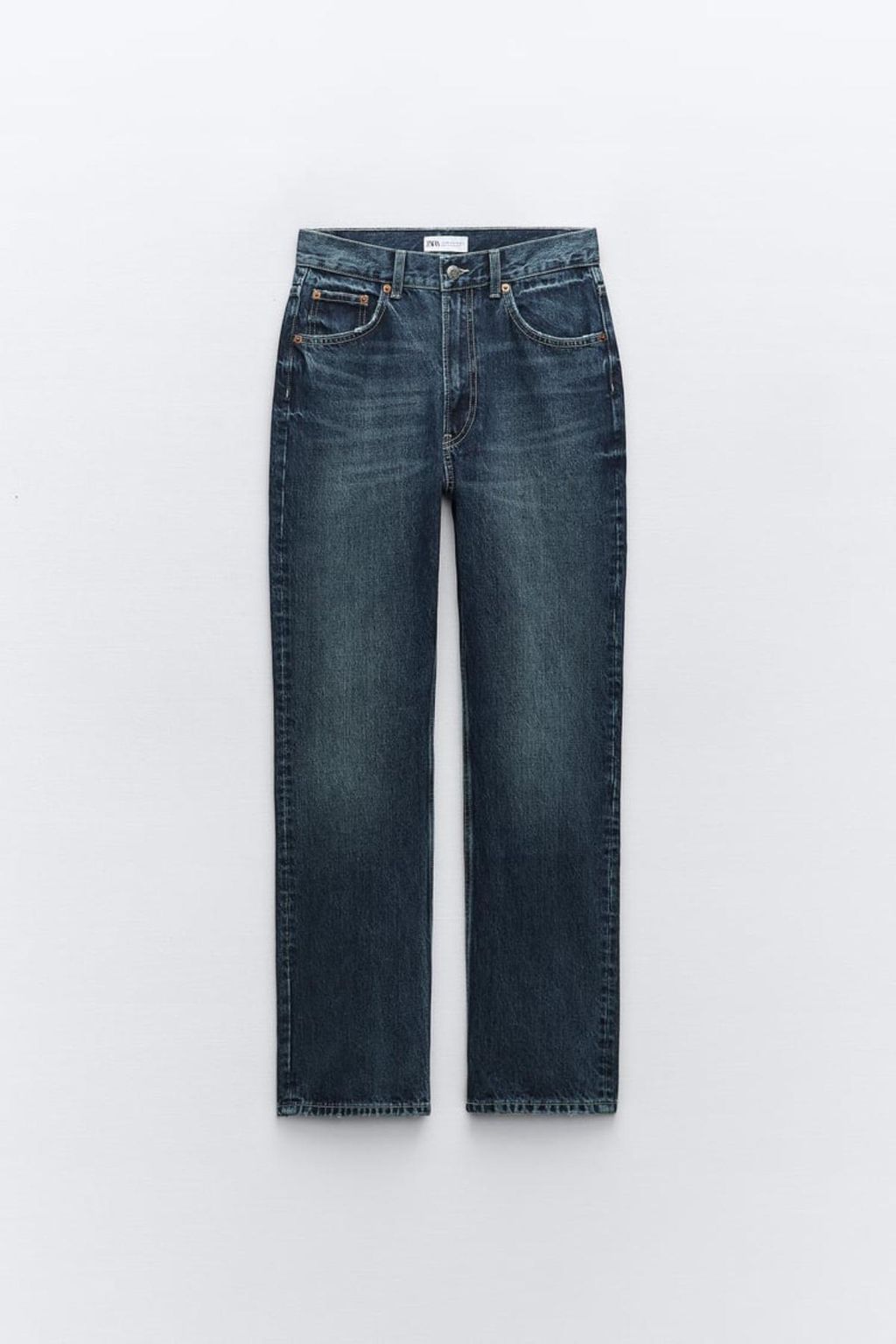 JEANS RECTOS TIRO ALTO AZUL MARINO