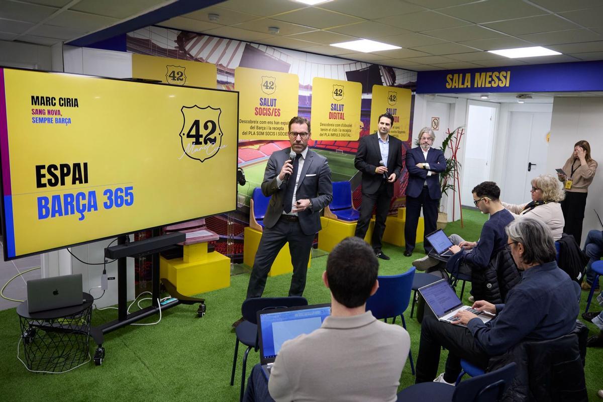 Marc Ciria, durante la presentación de Espai Barça 365