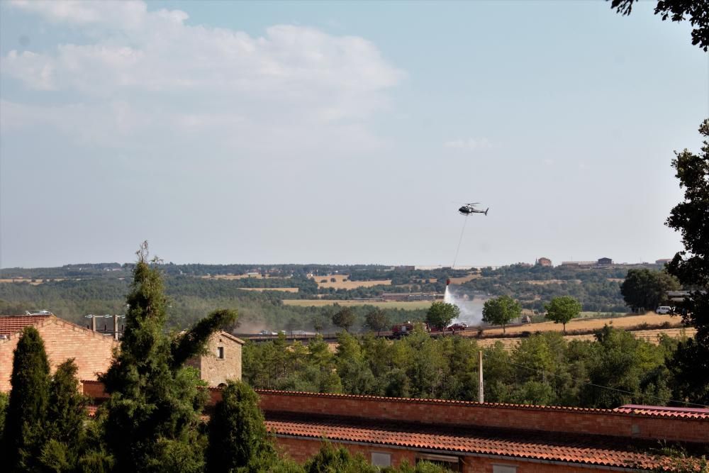 Incendi agrícola a Olius, al Solsonès