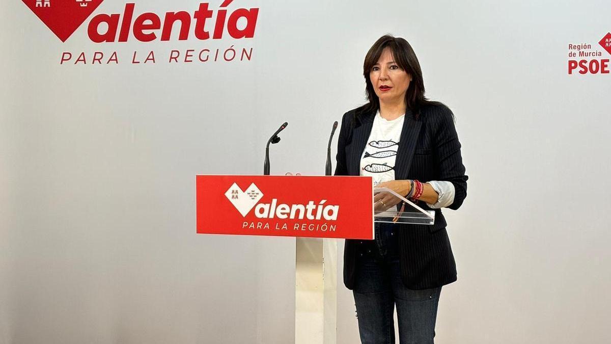 Marisol Sánchez, diputada socialista, este lunes en la sede del PSOE.