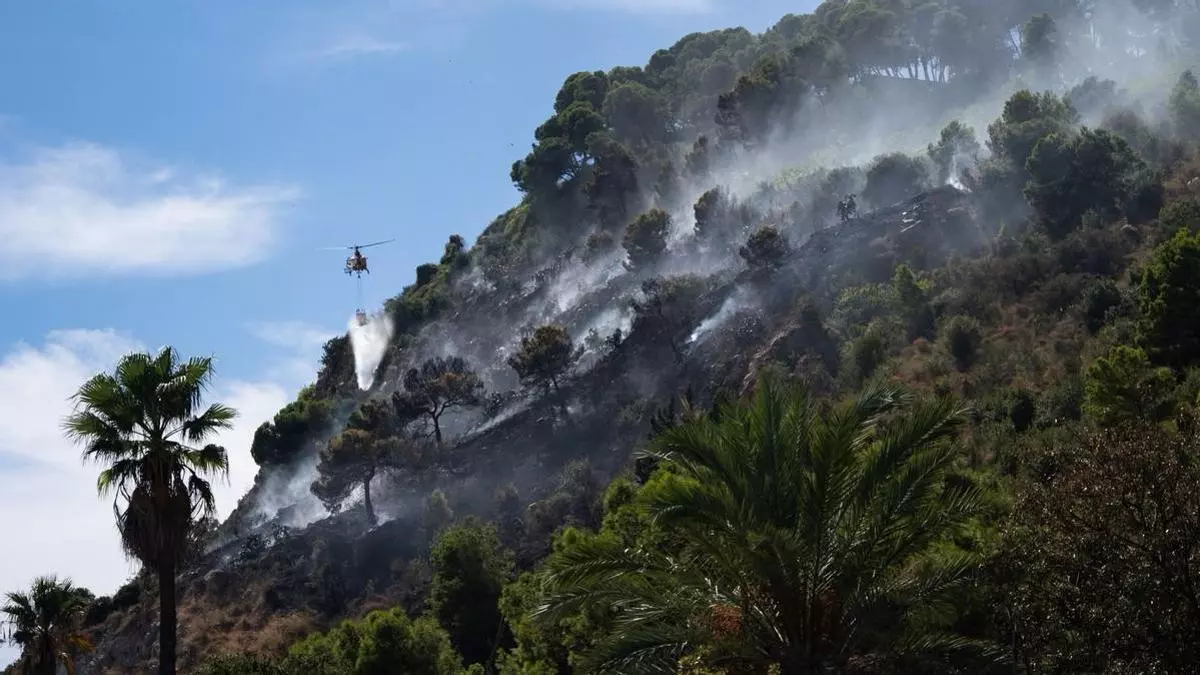 Un incendio en Montjuïc provoca una gran columna de humo visible desde distintos puntos de Barcelona