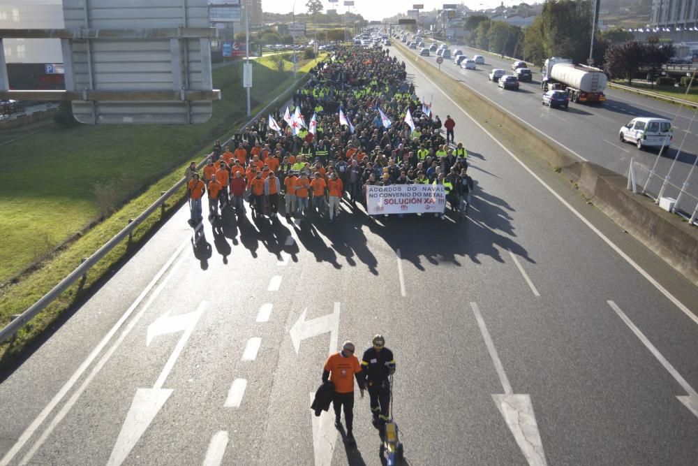 Manifestación en A Coruña de auxiliares del naval