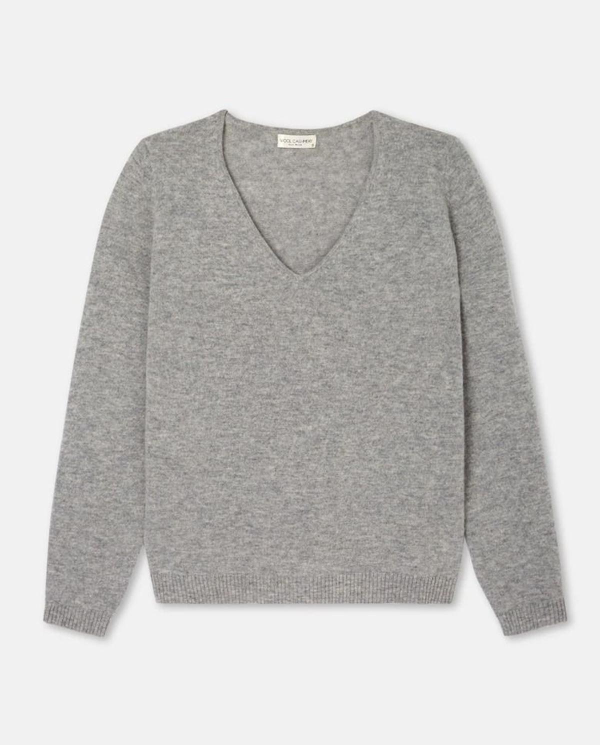 Jersey de cashmere y cuello pico