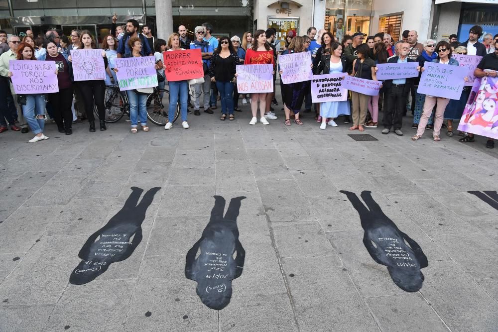 Protesta en A Coruña contra la violencia machista