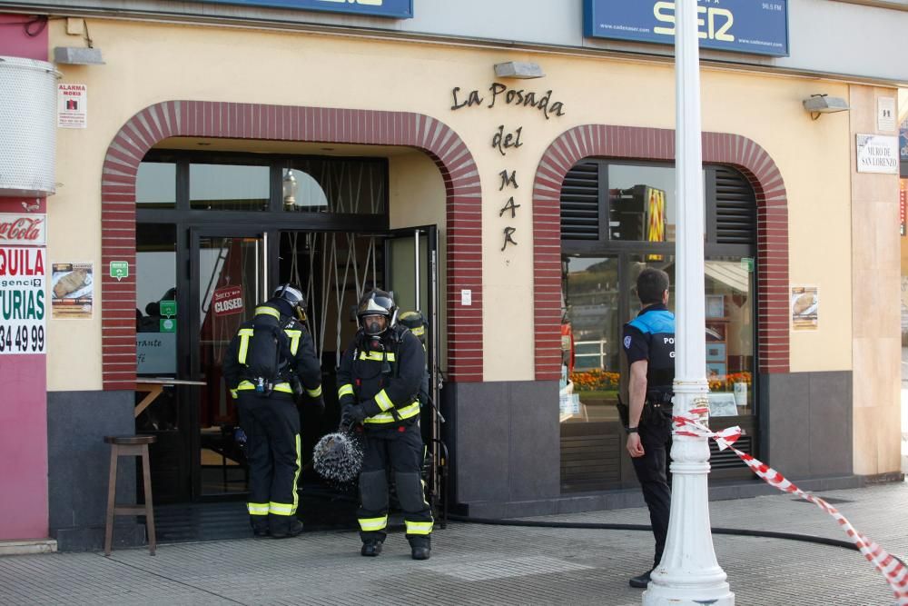 Incendio en un restaurante de Gijón