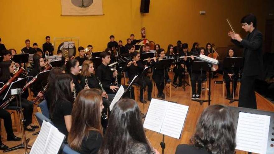 Un instante del concierto de los alumnos de dirección del Conservatorio de Lalín.  // Bernabé/Javier Lalín