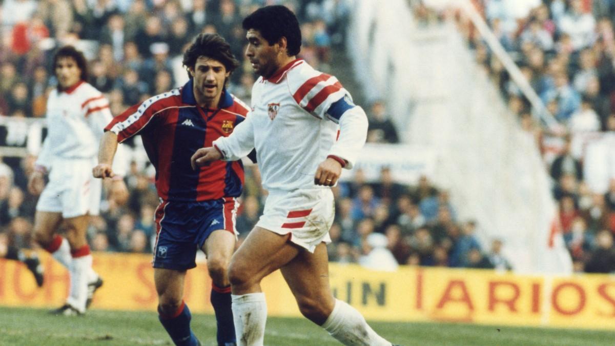 Maradona jugó en el Sevilla FC en al temporada 1992/93