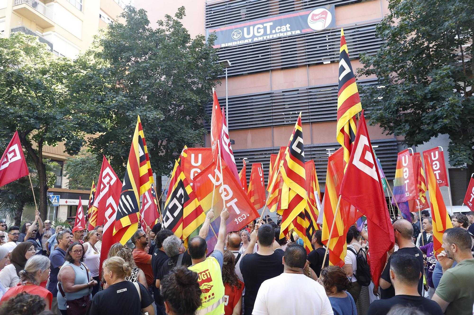 Les fotos de la protesta a Girona per exigir la reducció de la jornada laboral