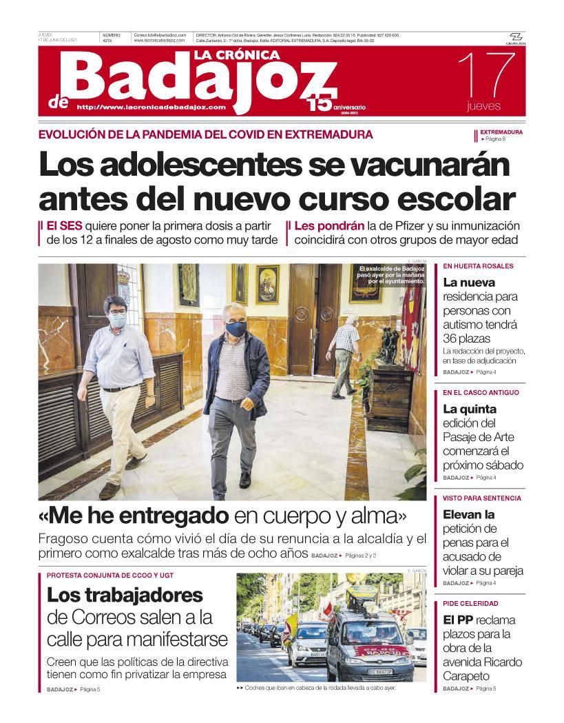 Consulta la portada correspondiente al día 17 de junio del 2021