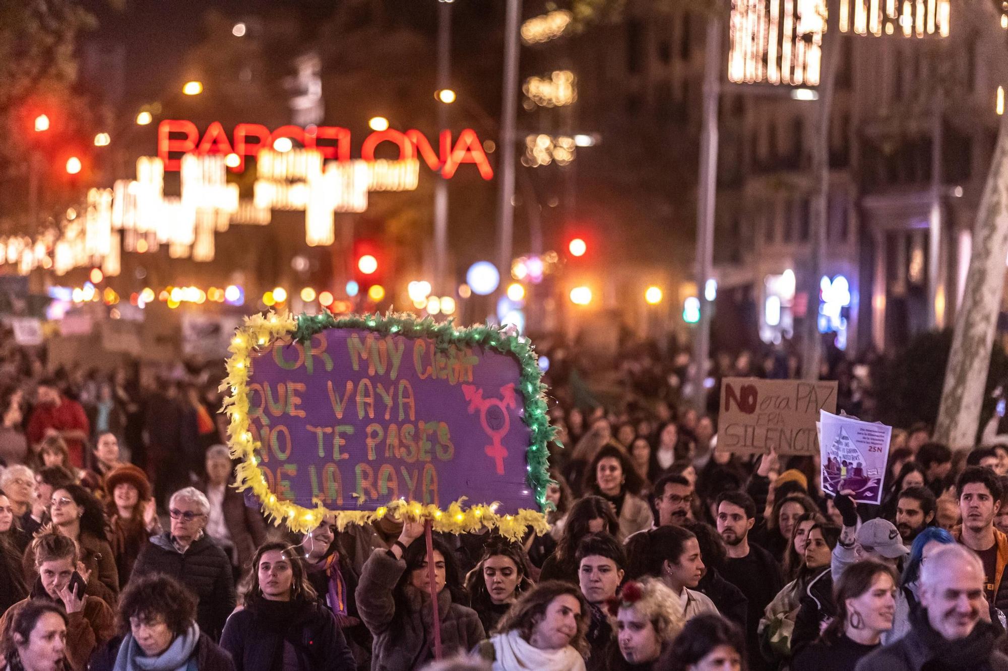 Manifestación contra la violencia machista en Barcelona, el 25 de noviembre de 2023.