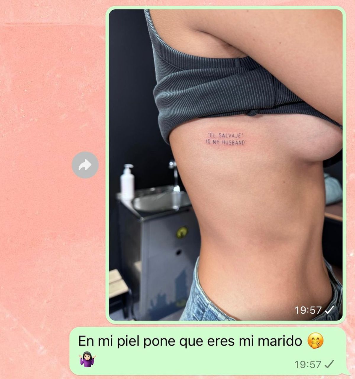 Tania Medina se tatúa por Alejandro Nieto