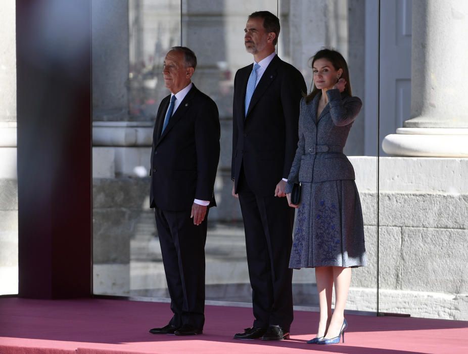 Felipe VI y la Reina Letizia reciben al presidente de Portugal