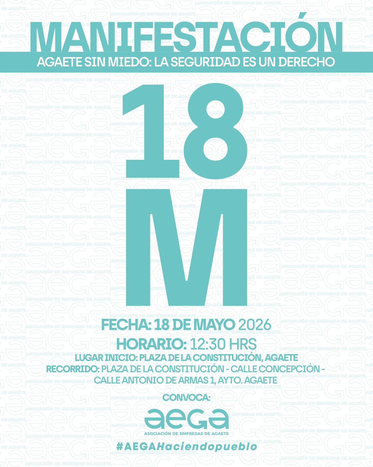 Cartel de la convocatoria de la manifestación en Agaete, el 18 de mayo.