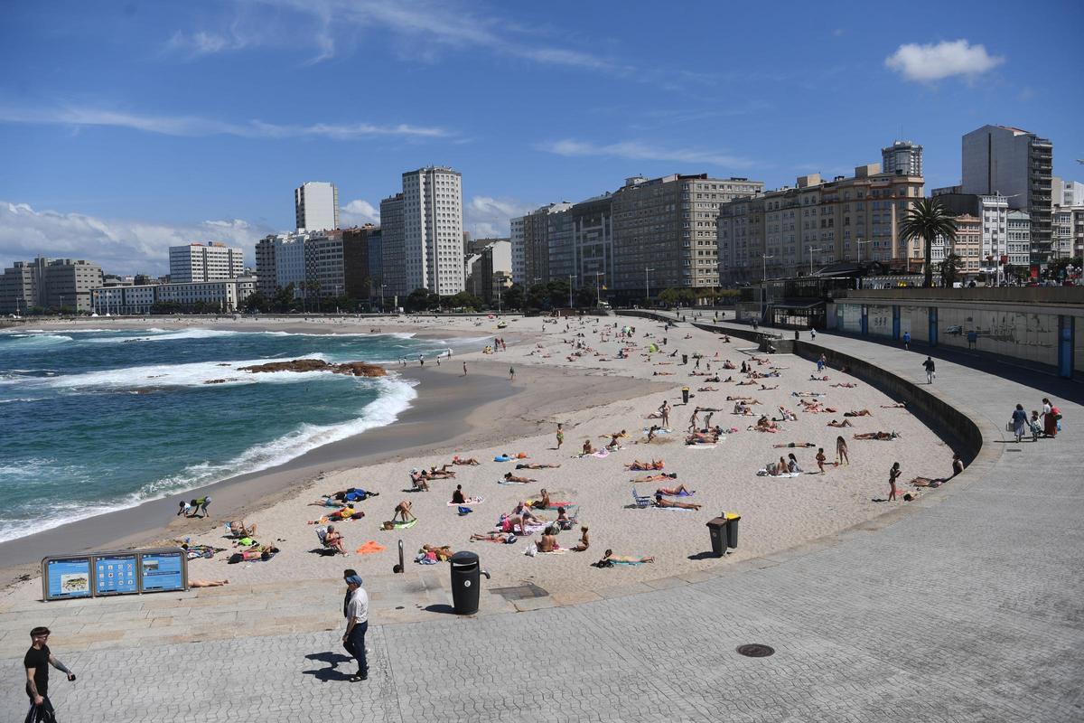 Vista de la playa de Riazor.