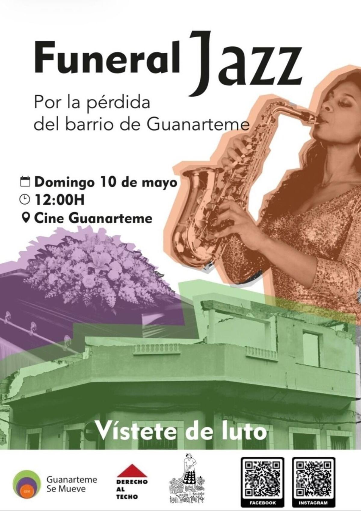 Cartel de la actividad 'Funeral Jazz' en Guanarteme.