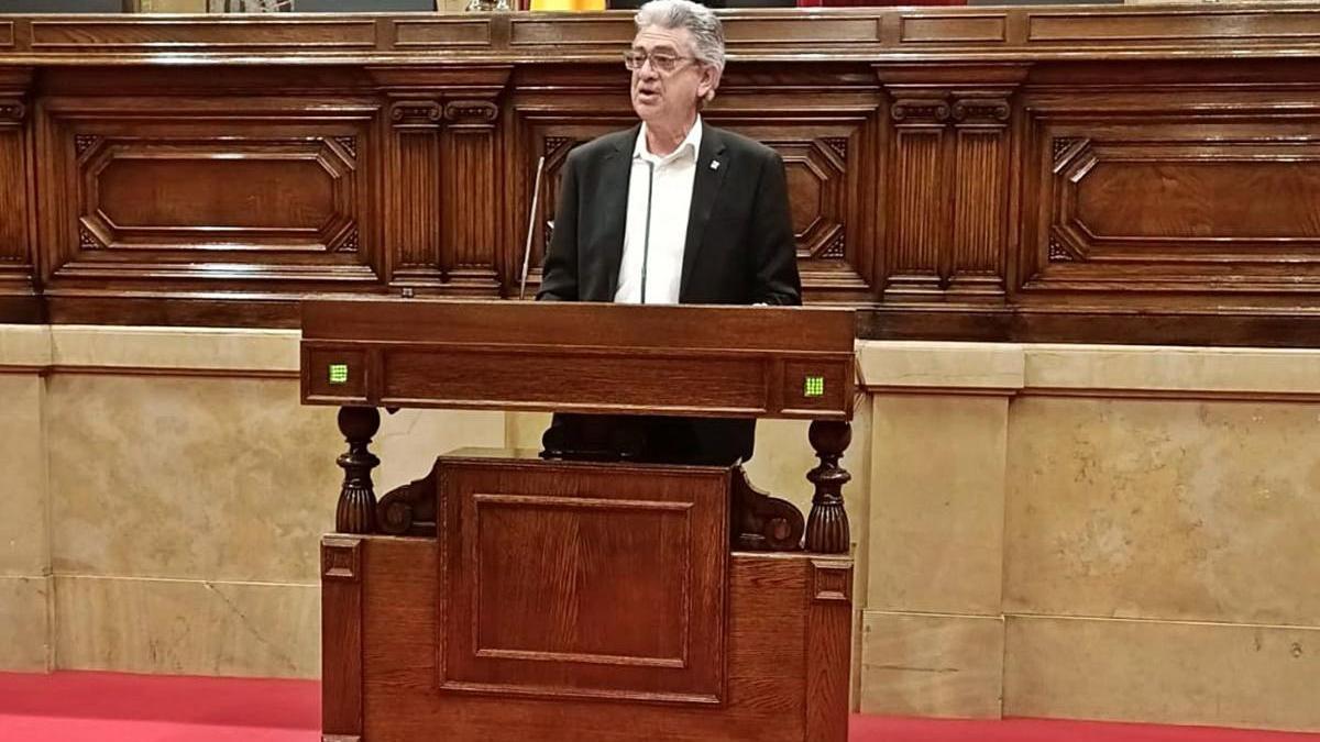 Un moment de la darrera intervenció de Bruguera al Parlament de Catalunya