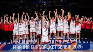 España se llevó el oro en el Eurobasket Sub18 gracias a un triple salvador de Del Pino