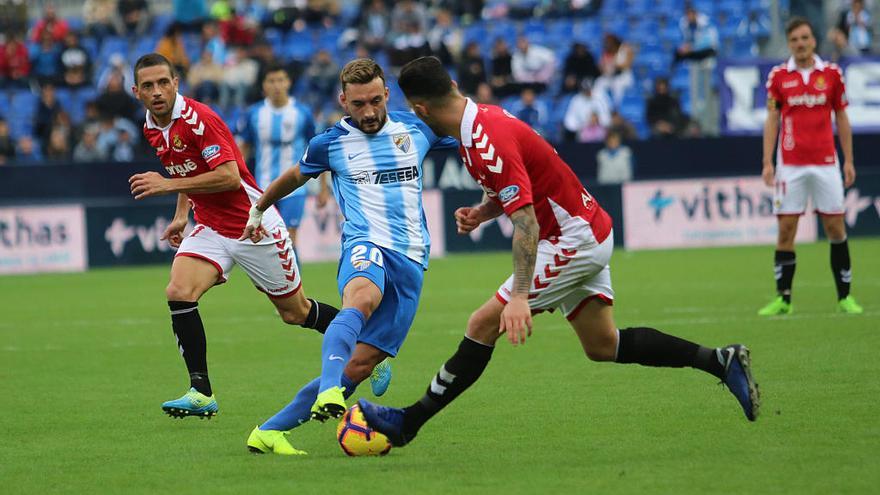 Haksabanovic, en uno de sus pocas apariciones como jugador del Málaga CF.