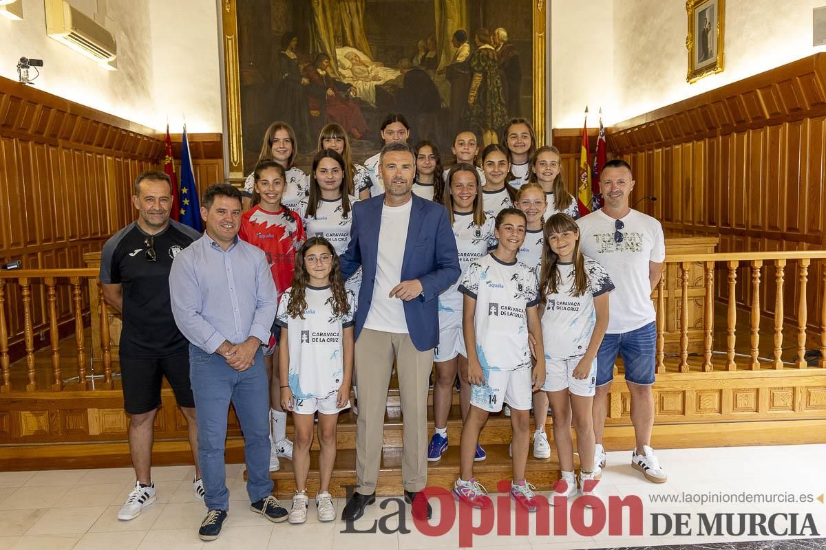 Recepción de los equipos de fútbol de las Escuelas Municipales de Caravaca que han conseguido ascenso