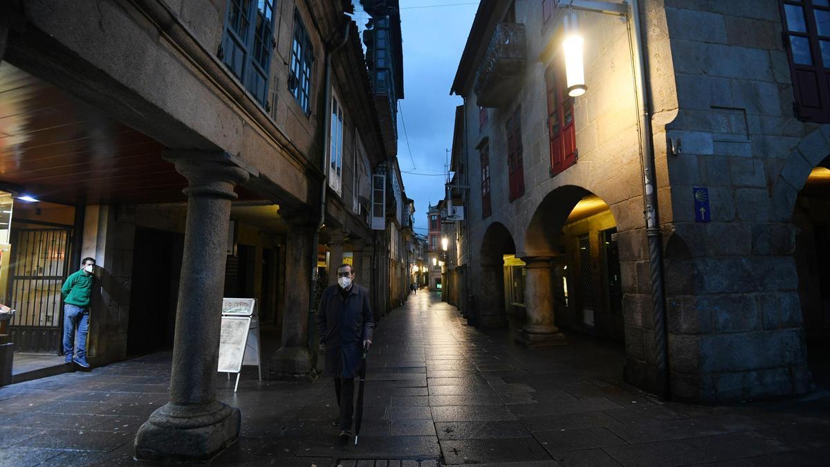 Una Pontevedra casi fantasma al atardecer