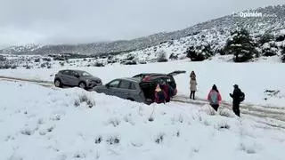 La nieve pinta de blanco las zonas altas del Noroeste de la Región de Murcia