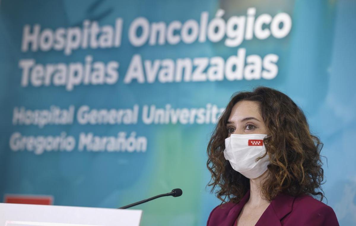 Díaz Ayuso en la inauguración del nuevo centro oncológico del Marañón.