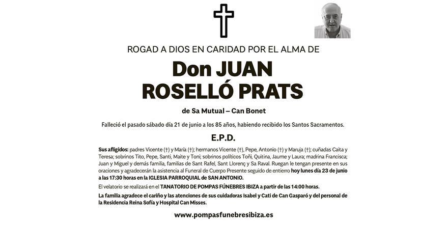 Esquela Juan Roselló Prats