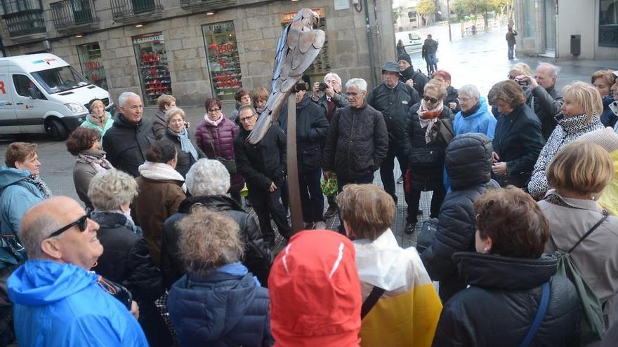 Turistas visitando Pontevedra.