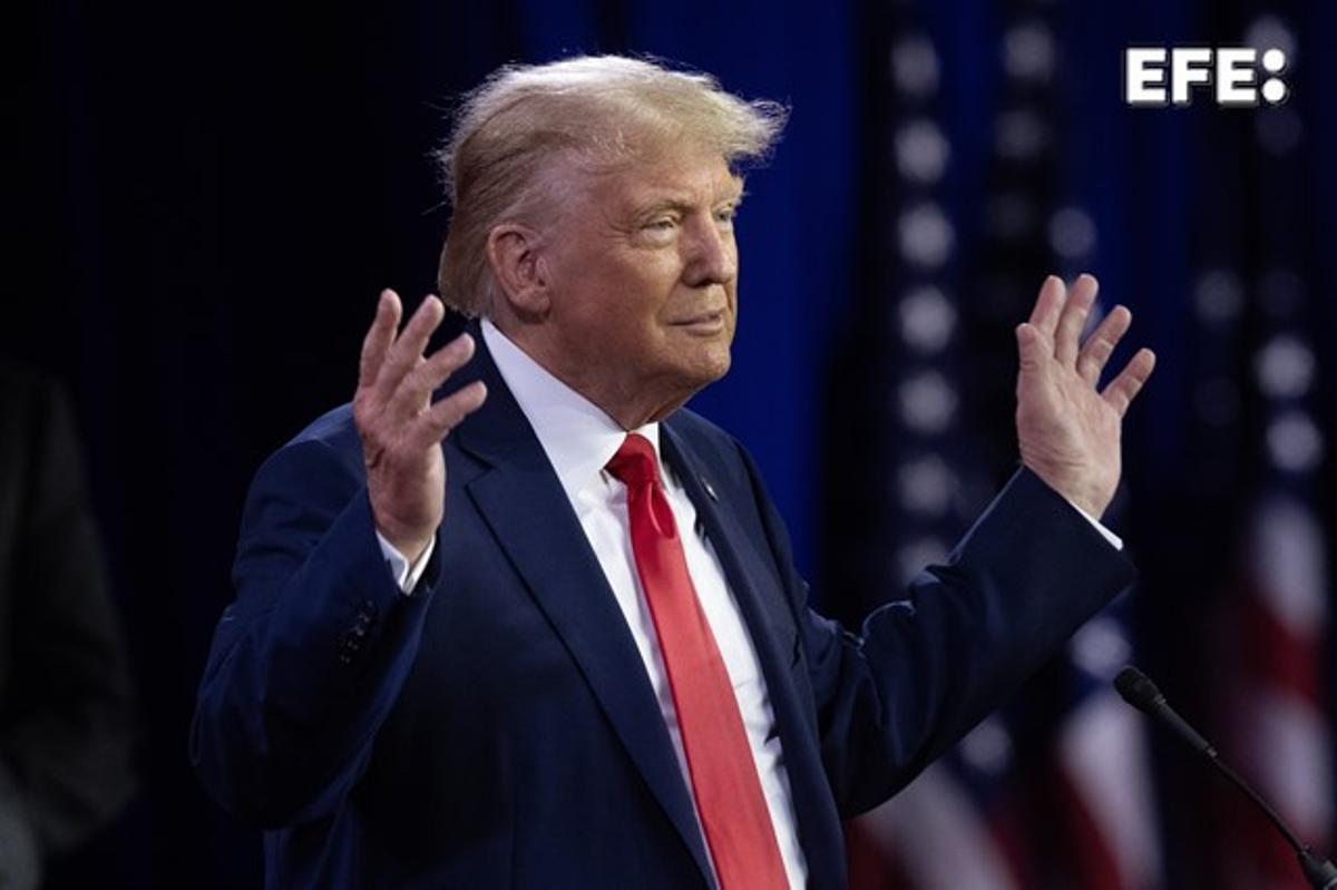 El candidato a la presidencia de EEUU Donald Trump, en un acto de campaña.