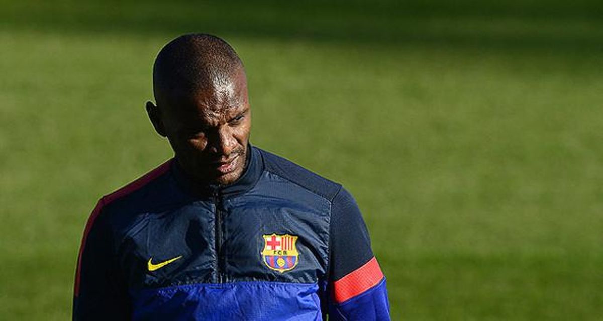 Abidal, durant un entrenament, el 4 de desembre. Abidal, durant un entrenament, el 4 de desembre.