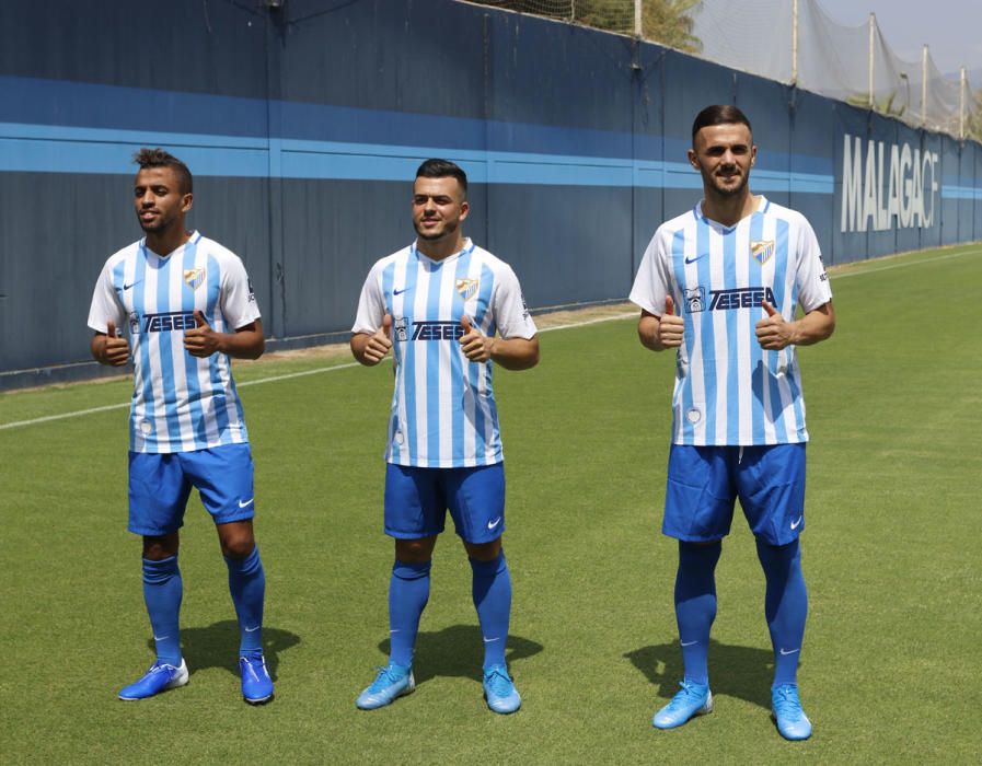 El Málaga CF presenta a Sadiku , González, y Benkhemassa