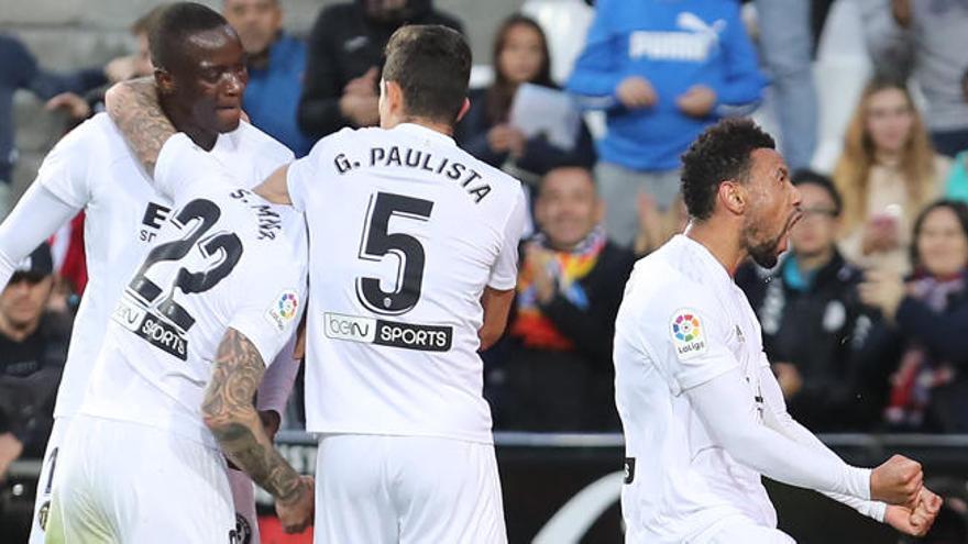 Coquelin celebra con rabia un gol del Valencia