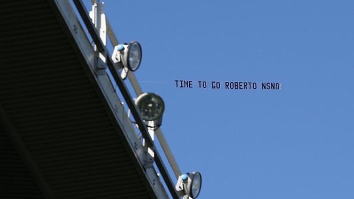 La pancarta que se vio en el Goodison Park.