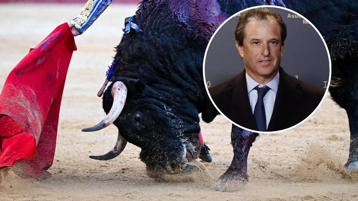 Así embistió el toro 'Artista' en la Feria de Fallas. En la foto, el ganadero Borja Domecq