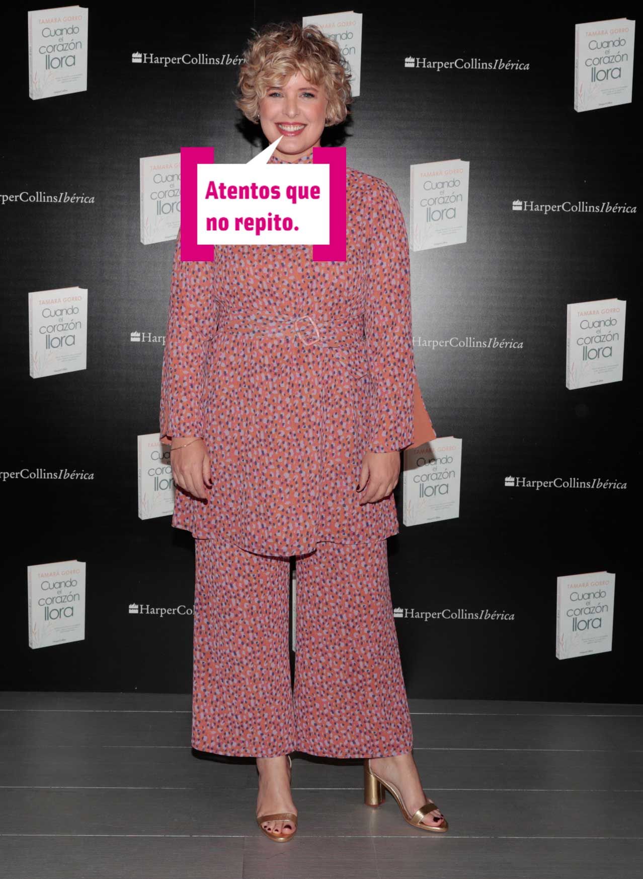 Tania Llasera en la presentación del libro de Tamara Gorro
