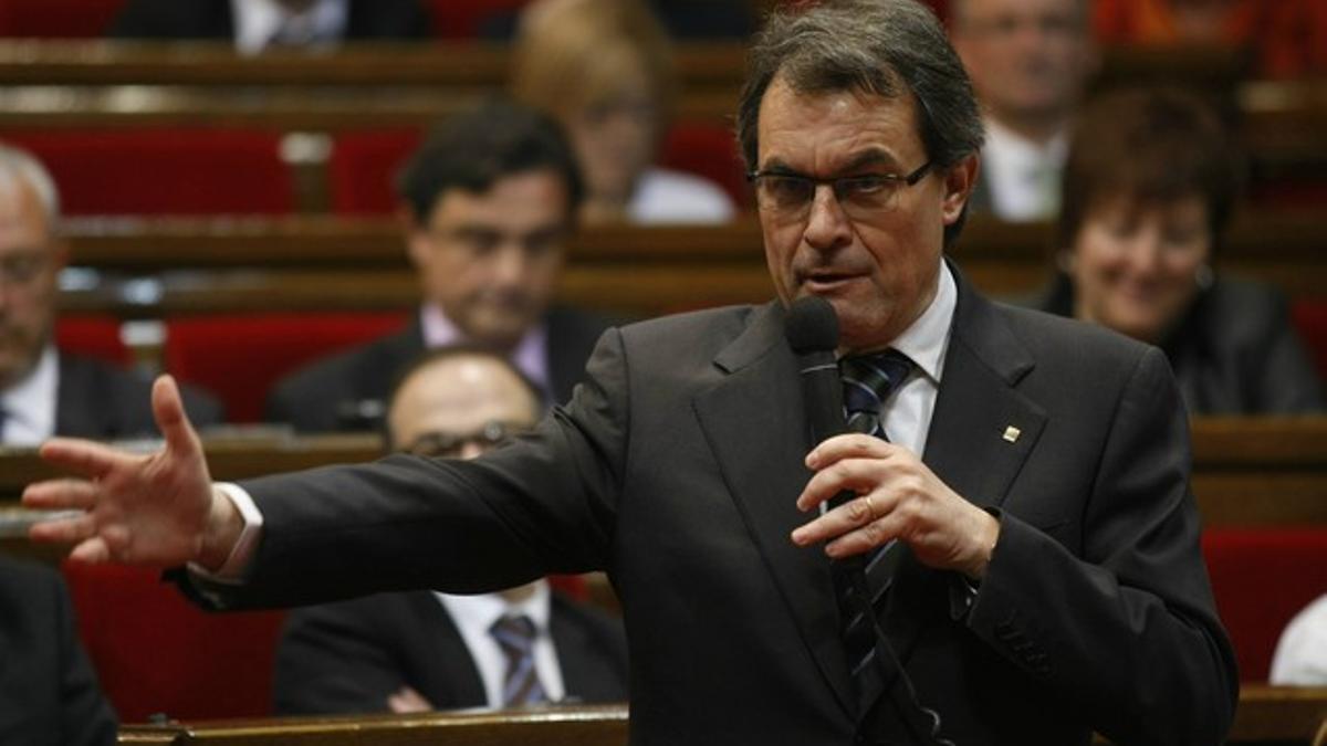 Artur Mas, este miércoles, durante el pleno del Parlament.