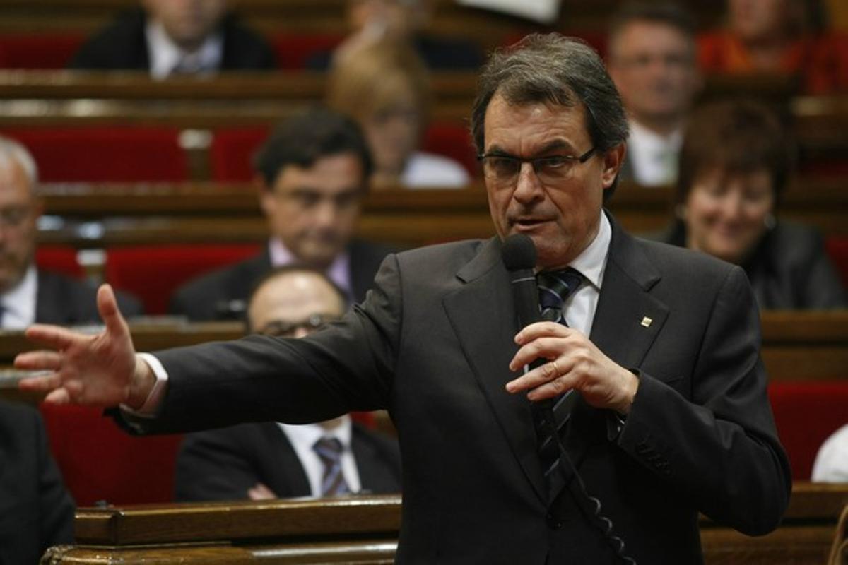 Artur Mas, aquest dimecres, durant el ple del Parlament.