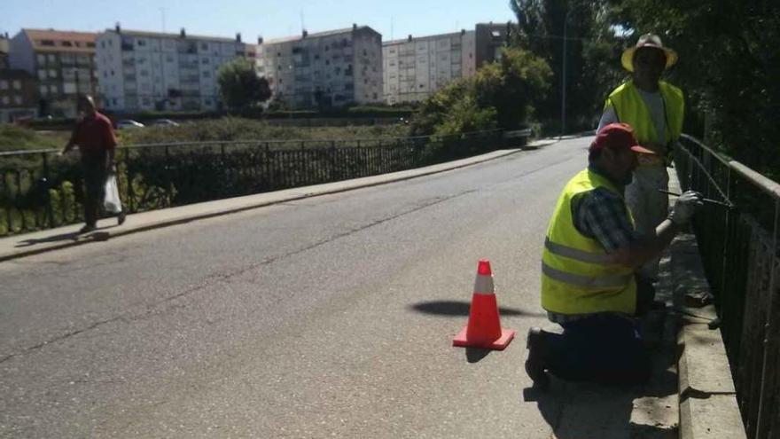 Ultiman el pintado de la valla que rodea el Prado de las Pavas